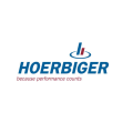 Blau-roter Schriftzug HOERBRINGER because performance counts